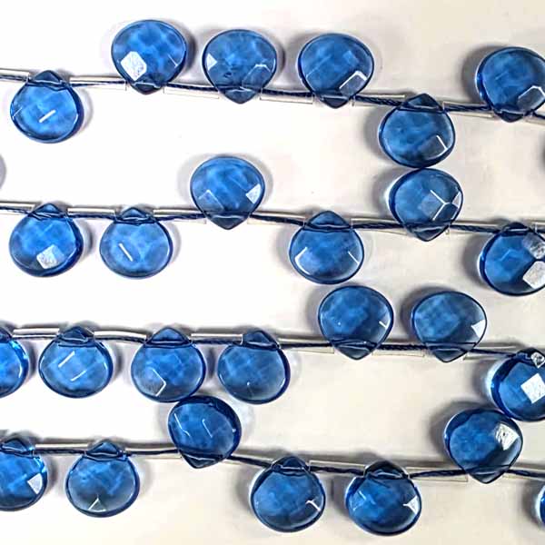 MONTANA BLUE QUARTZ FACETED PEAR SD 13X13MM